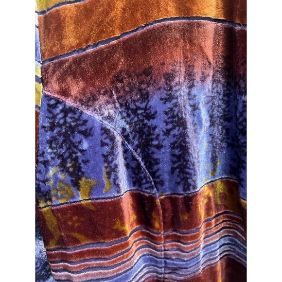 COLDWATER CREEK Women’s PL Multicolor Burnout Velvet Open Front Jacket Lined - Picture 3 of 5